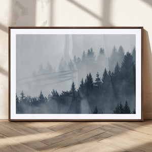 Foggy Pine Forest Wall Art Canvas Print