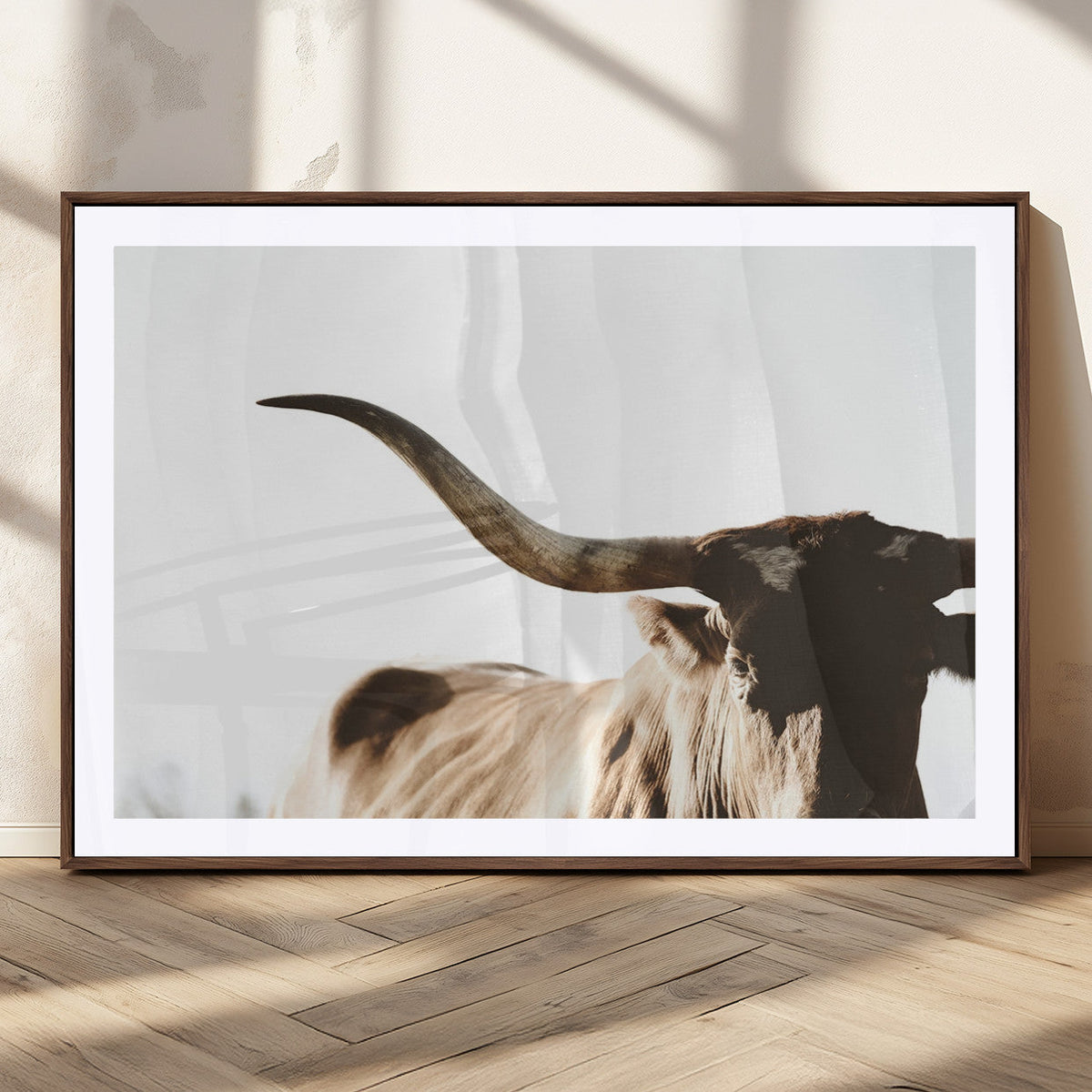 Texas Longhorn Wall Art Canvas Print | 3-Panel Large