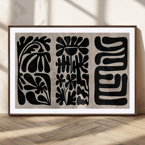Canvas Print Wall Art Abstract Art Boho, Framed Boho Art