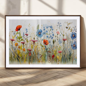 Colorful Wildflower Canvas Wall Art - Vibrant Floral