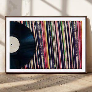 Vinyl Record and Album Collection Canvas Wall Art - Retro