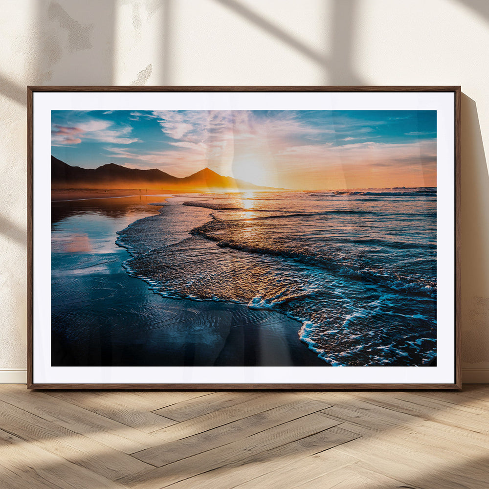 Sunset Beach Ocean Canvas Wall Art – Tranquil Ocean