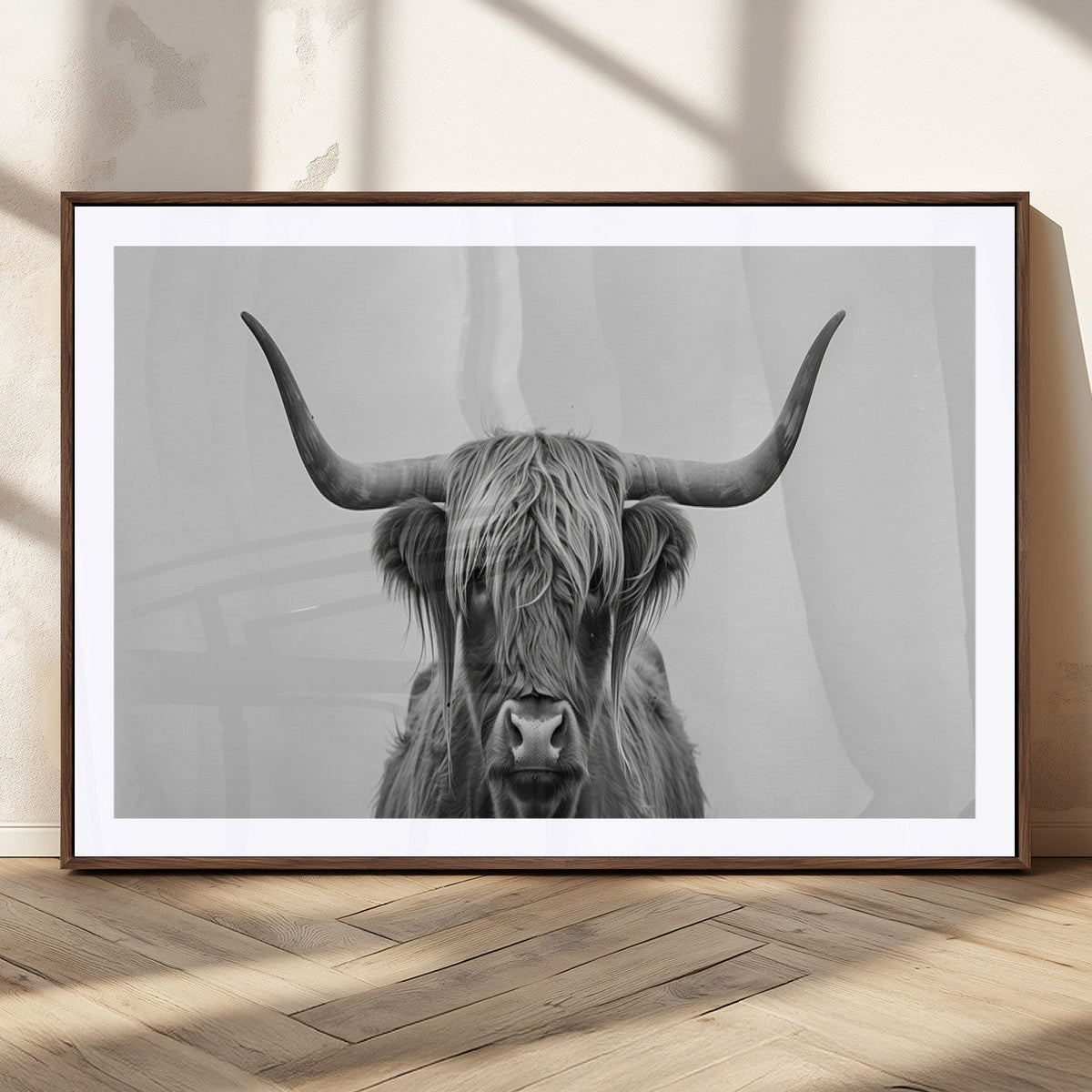 Farmhouse Longhorn Wall Art Canvas Print, Longhorn Texas