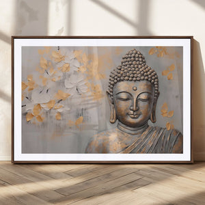 Abstract Buddha Statue Wall Art Canvas Print - Modern