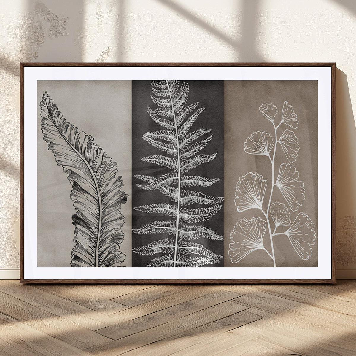 Minimalist Botanical Wall Art Canvas Print, Framed and Ready