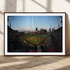 PNC Park Evening Game Triple Canvas Wall Art - Pittsburgh