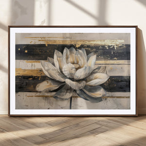 Lotus Flower Wall Art – Framed Abstract Floral Canvas