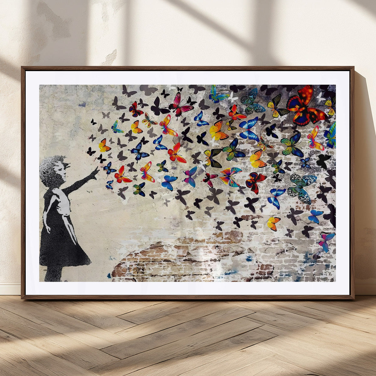 Banksy Graffiti Wall Art Canvas Print: Girl Releasing