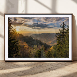 Sunrise Over the Smoky Mountains Canvas Wall Art –