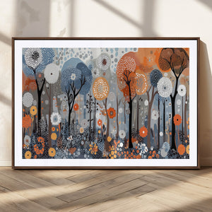 Abstract Winter Landscape Canvas Wall Art Print - Large
