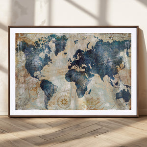 World Map Canvas Print – Framed Wall Art for Couples,