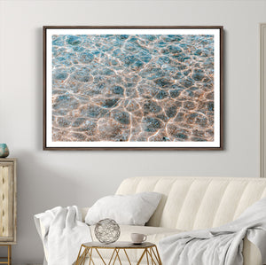 Clear Water Wall Art Canvas Print – Framed Sunlit Ocean