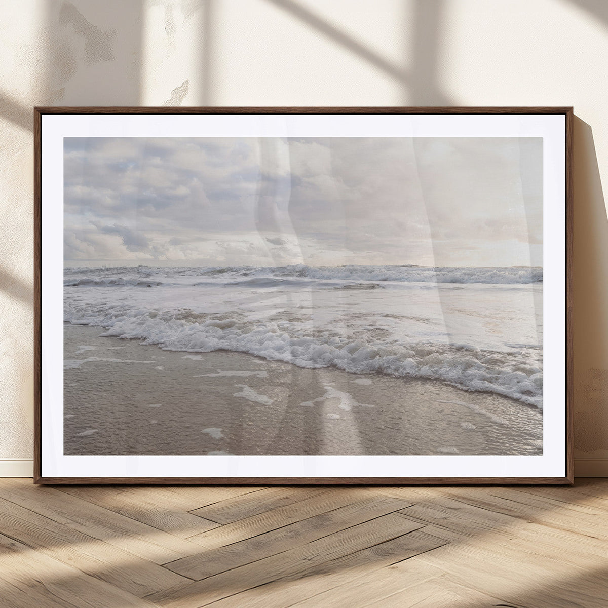 Ocean Waves Wall Art Canvas Print – Framed Coastal Shoreline