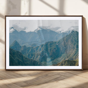 Misty Mountain Wall Art Canvas Print – Framed Cloudy Andean
