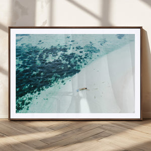 Minimal Beach Wall Art Canvas Print – Framed Ocean Swimming