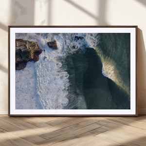 Nazare Coast Wall Art Canvas Print – Framed Aerial Ocean Art