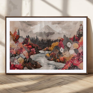 Mountain Wall Art Canvas Print – Framed Autumn Forest