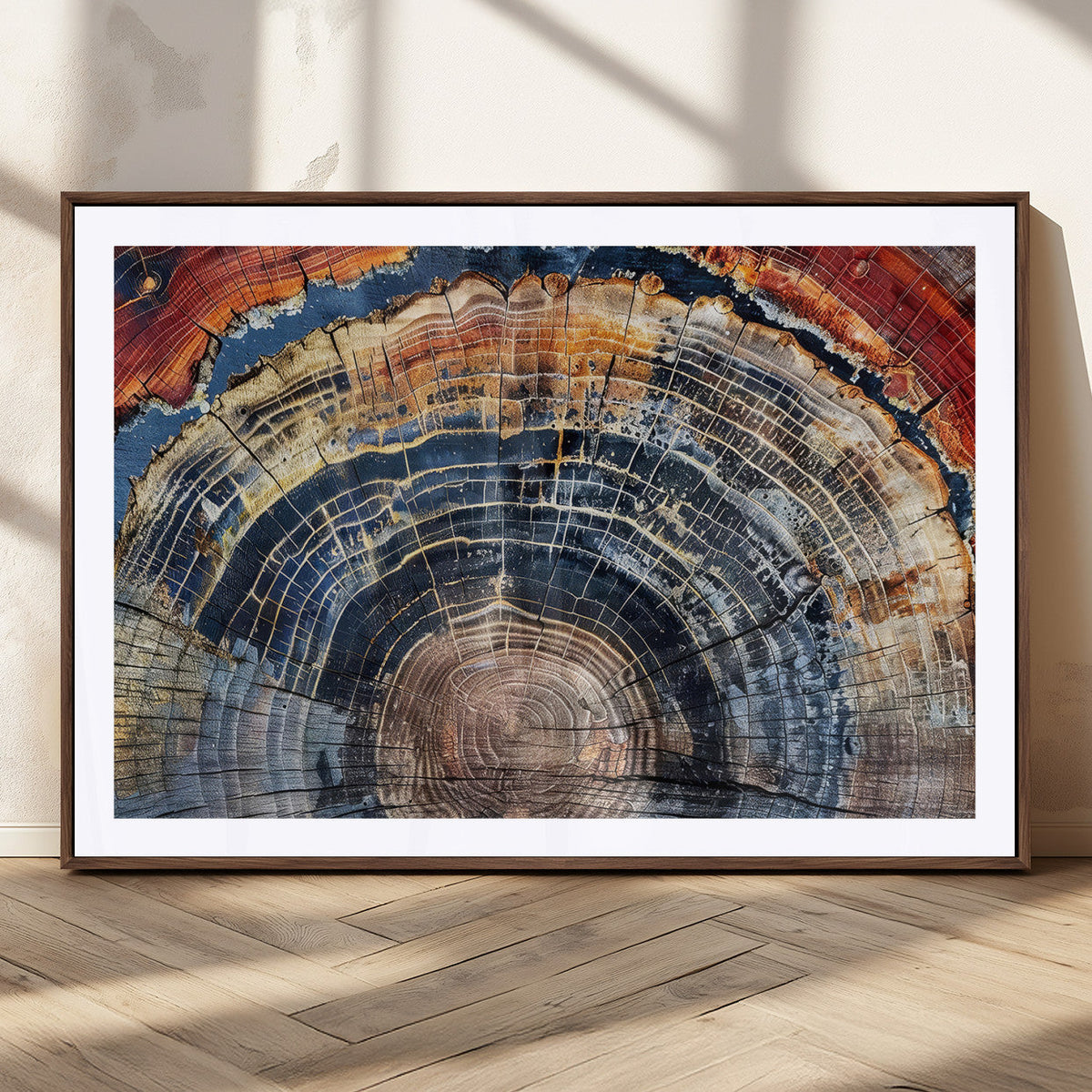 Tree Rings Wall Art Canvas Print – Framed Wood Art Picture