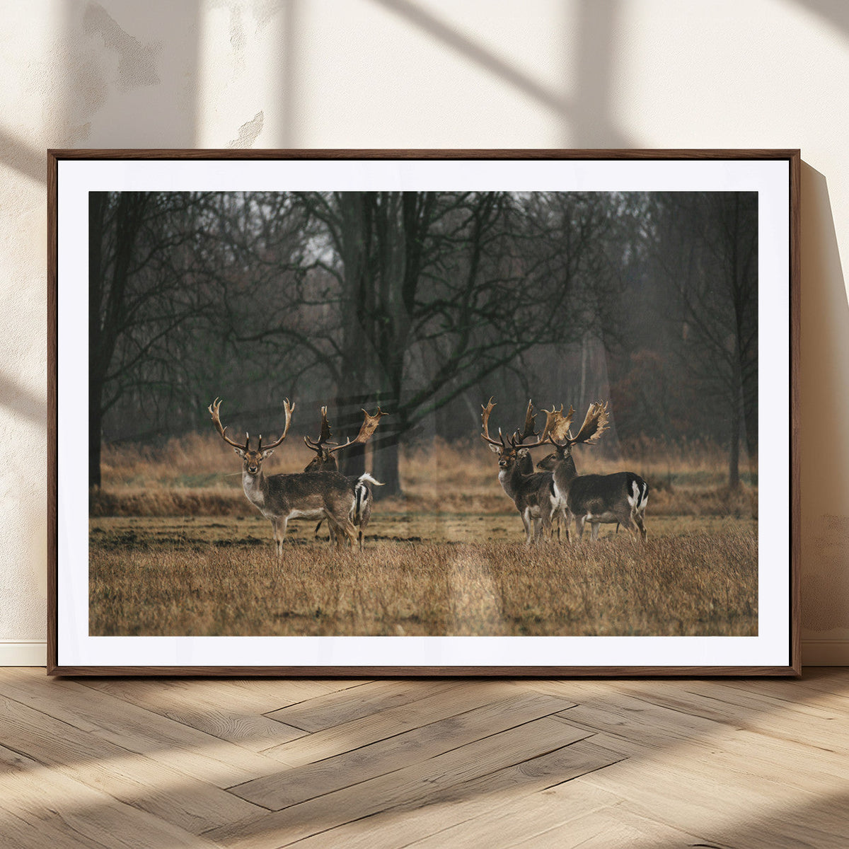 Deer Wall Art Canvas Print – Framed Rustic Wildlife Art