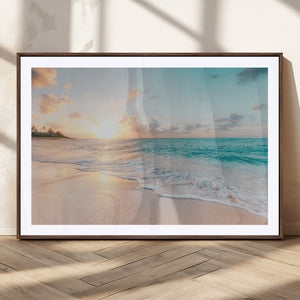Beach Sunset Wall Art Canvas Print – Framed Ocean Waves