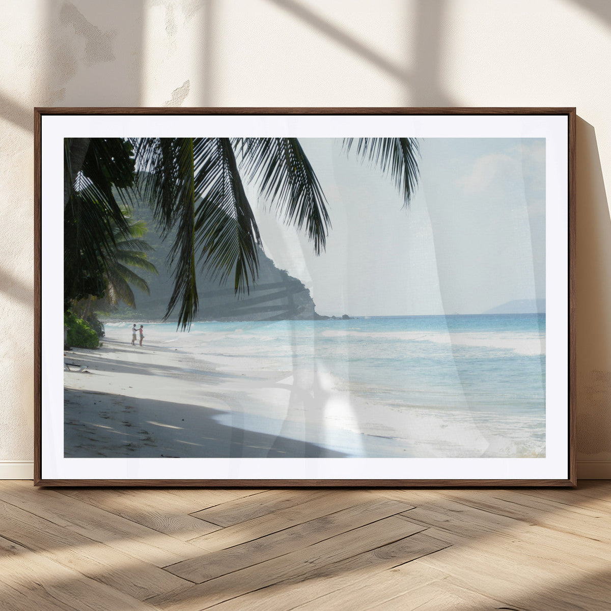 Tropical Beach Wall Art Canvas Print – Framed Serene Ocean