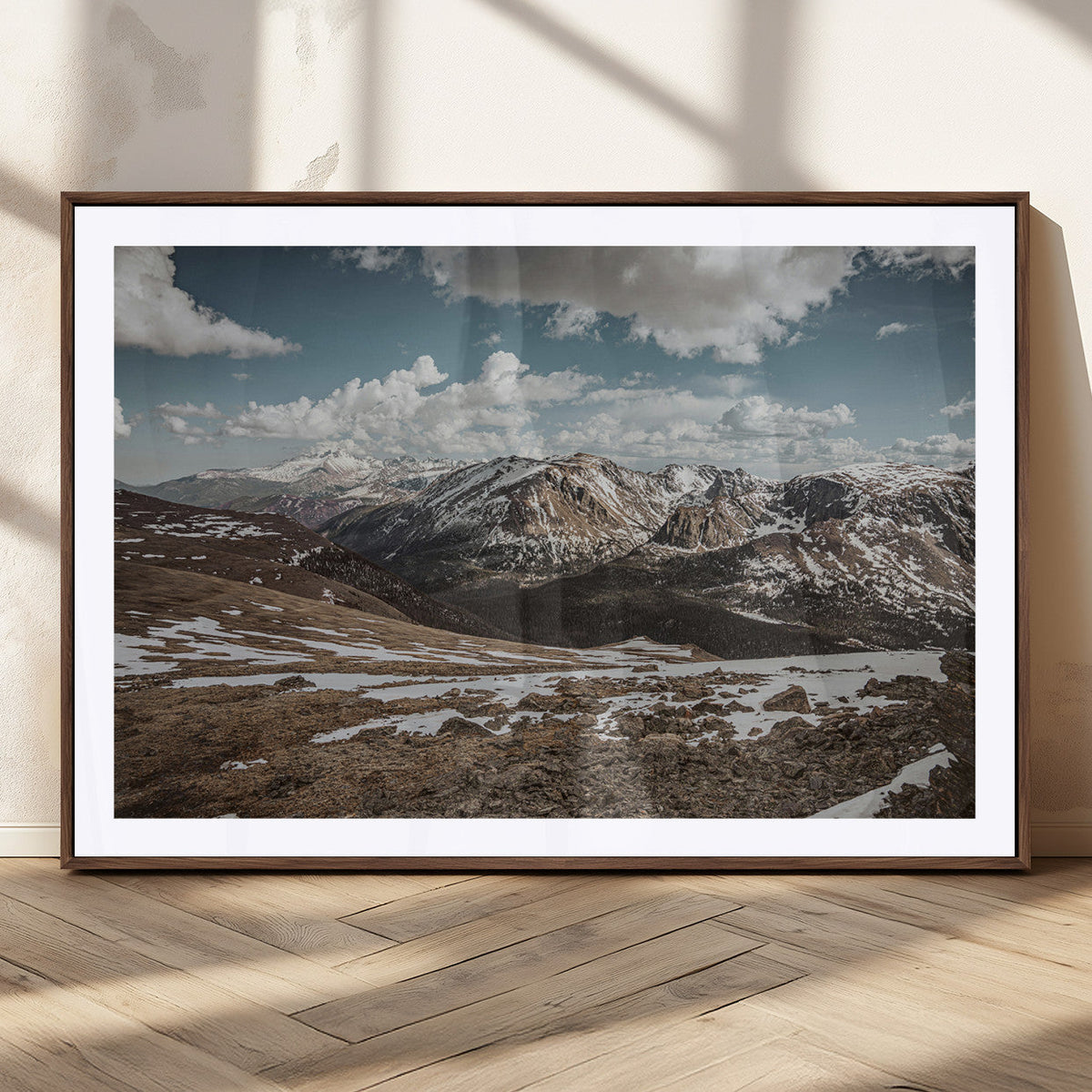 Mountain Landscape Wall Art Canvas Print – Framed Snowy