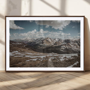 Mountain Landscape Wall Art Canvas Print – Framed Snowy