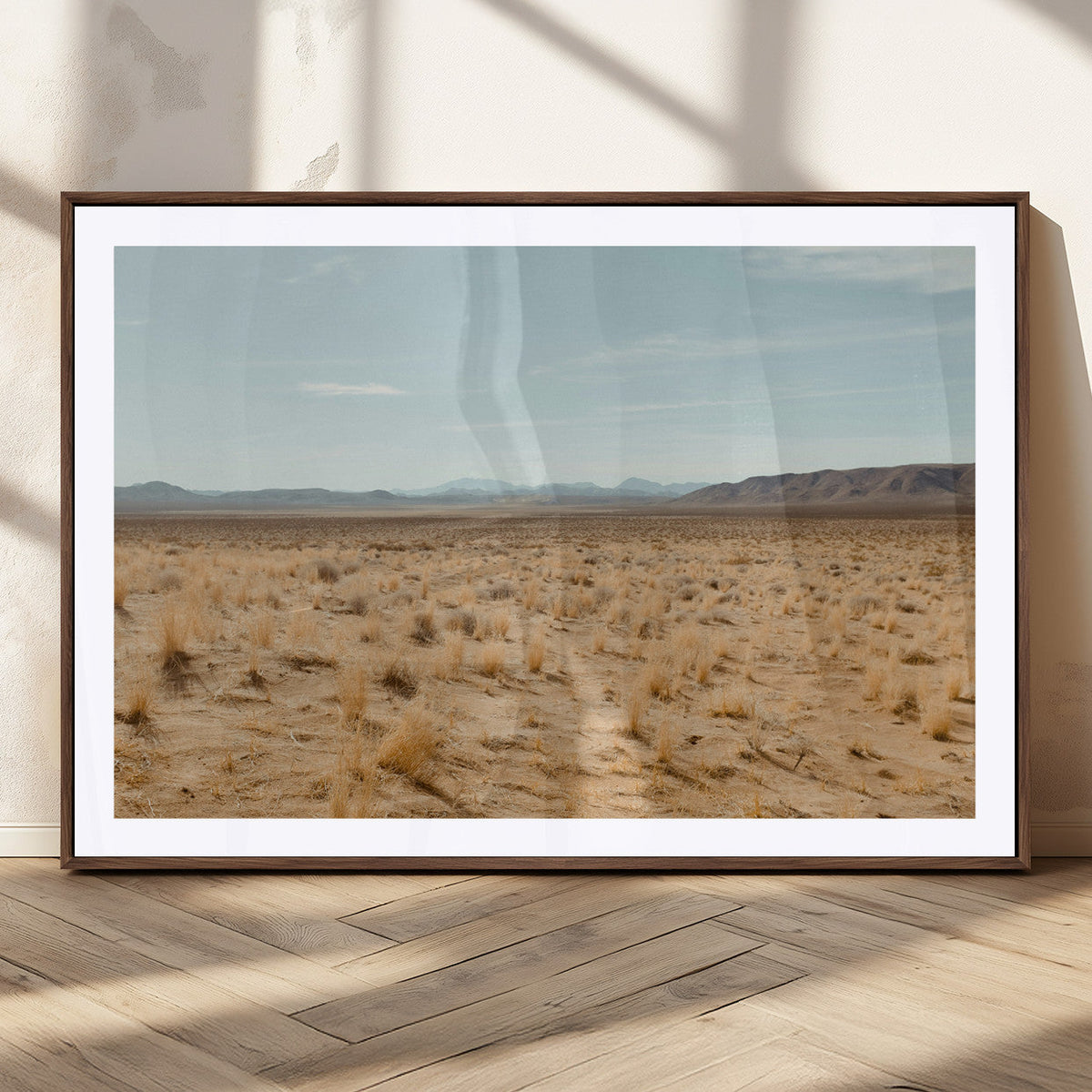 Desert Plains Wall Art Canvas Print, Golden Light Over Dry