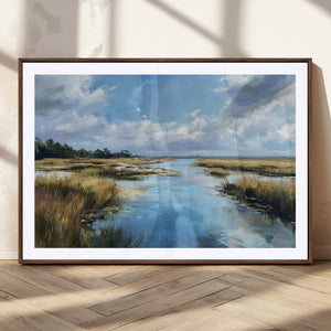 Marshland Wall Art Canvas Print – Serene Water Reflection