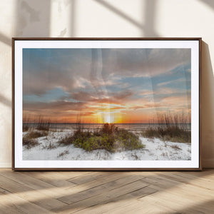 Sunset Beach Wall Art Print – Coastal Canvas Ocean Landscape