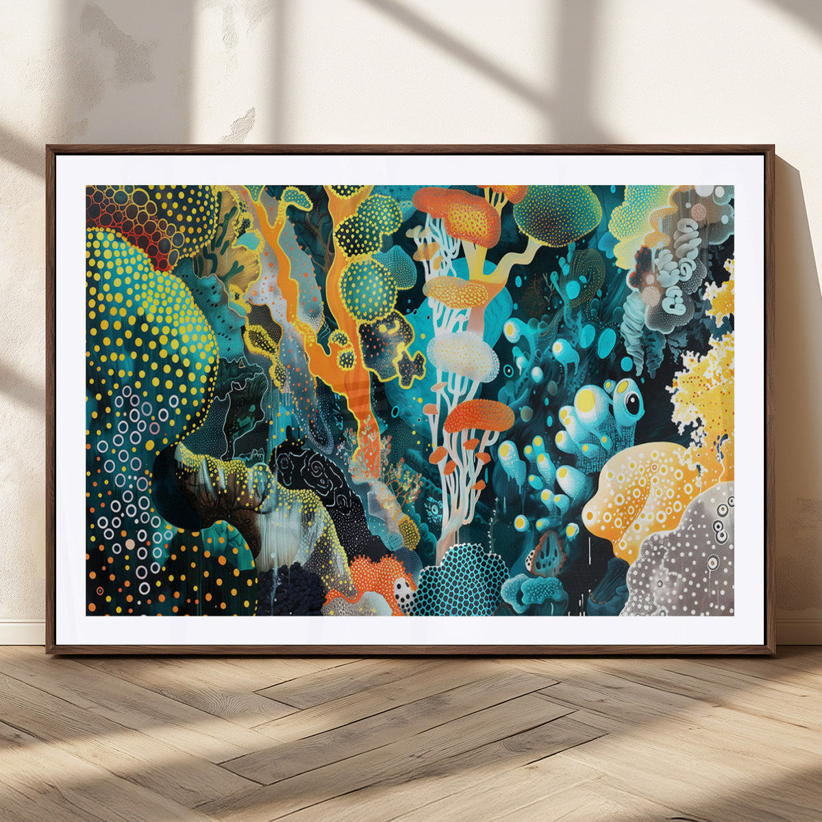 Vivid Underwater Coral Reef Wall Art Canvas Print,