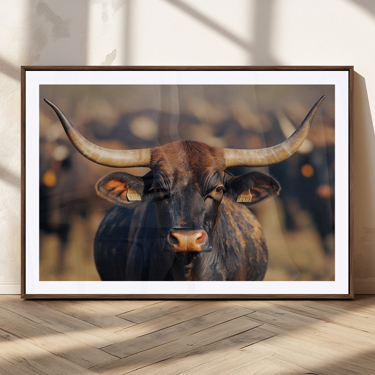 Majestic Texas Longhorn Bull Rustic Farm Animal Strong
