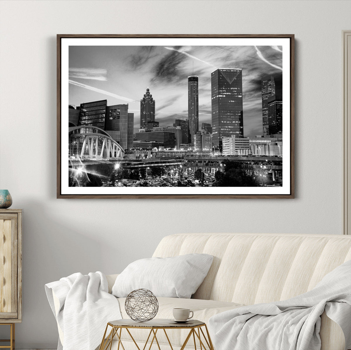 Black and White Atlanta Wall Art Canvas Print