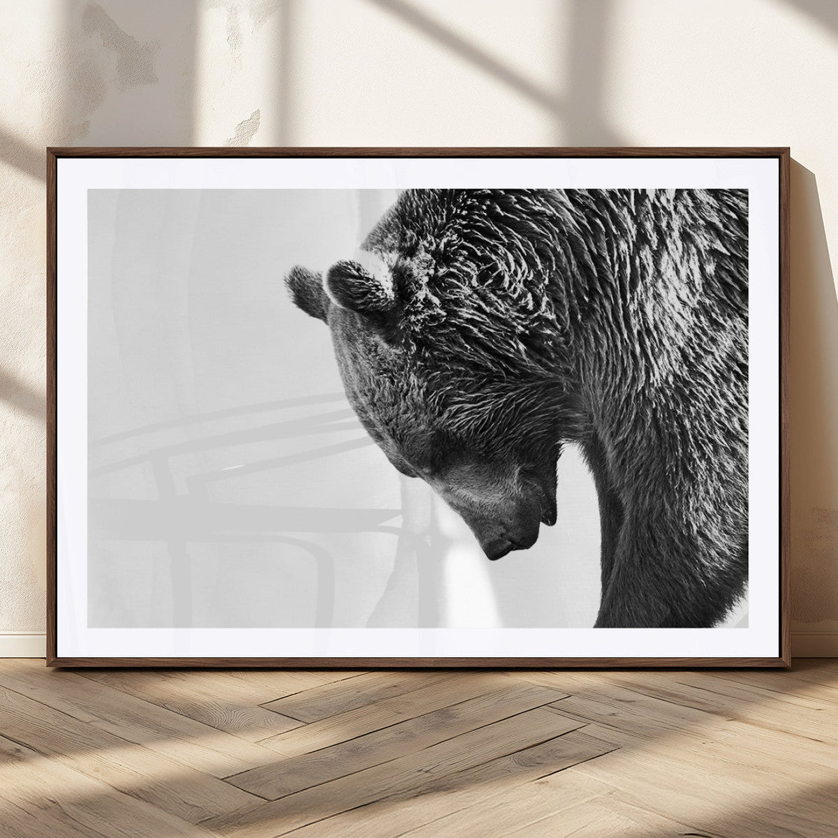 Black and White Grizzly 399 Bear Canvas Print Wall Art |