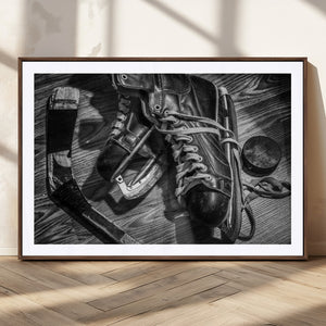Old Pair of Mens Skates Wall Art Canvas, Men Skates Wall Art