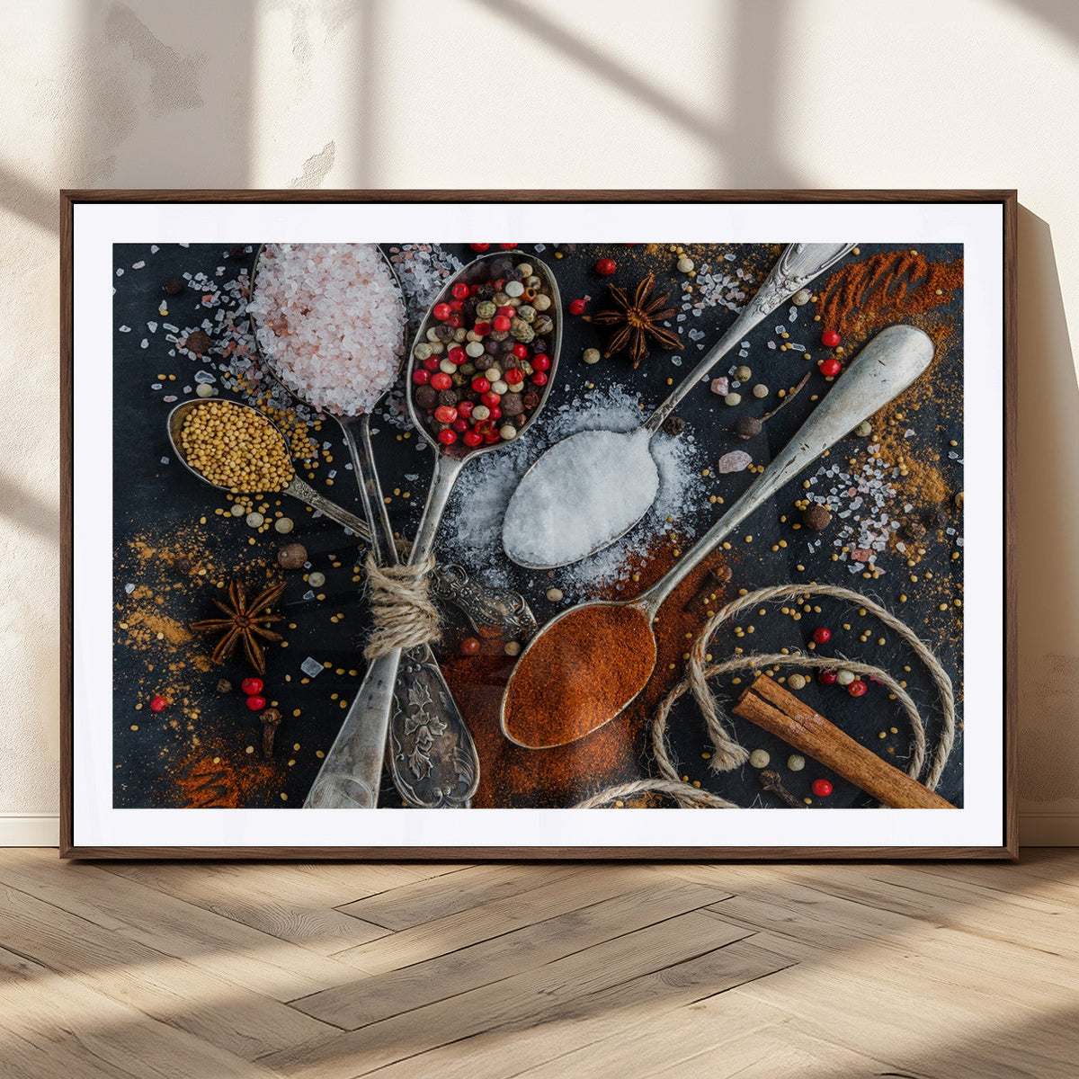 Spices and Seasonings Canvas Wall Art – Colorful Triptych