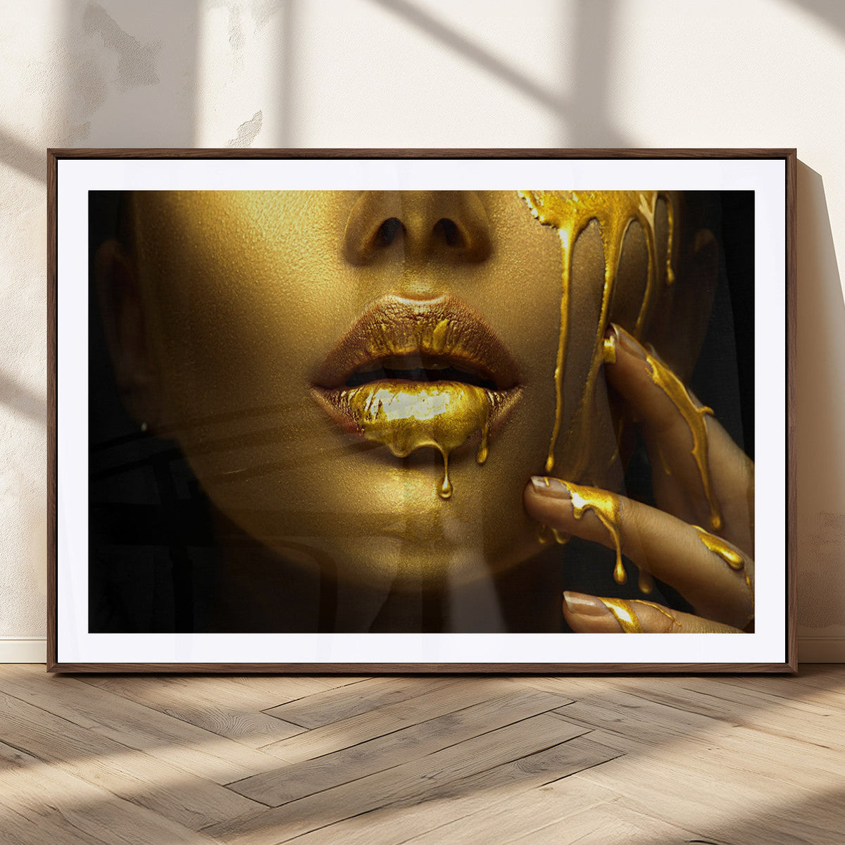 Gold and Women Wall Art Canvas Print