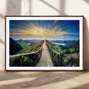 Mountain and Sunset Wall Art Canvas Print