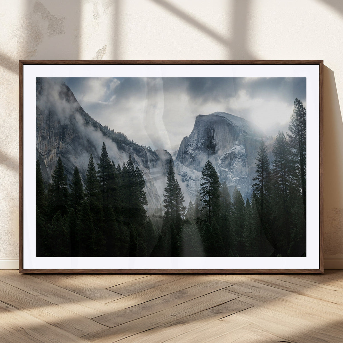 Yosemite National Park El Capitan Foggy Mountain Wall Art |