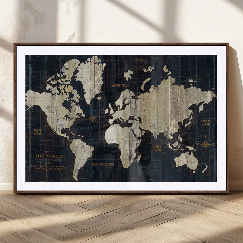World Map Canvas Print – Detailed Map of the World Wall Art