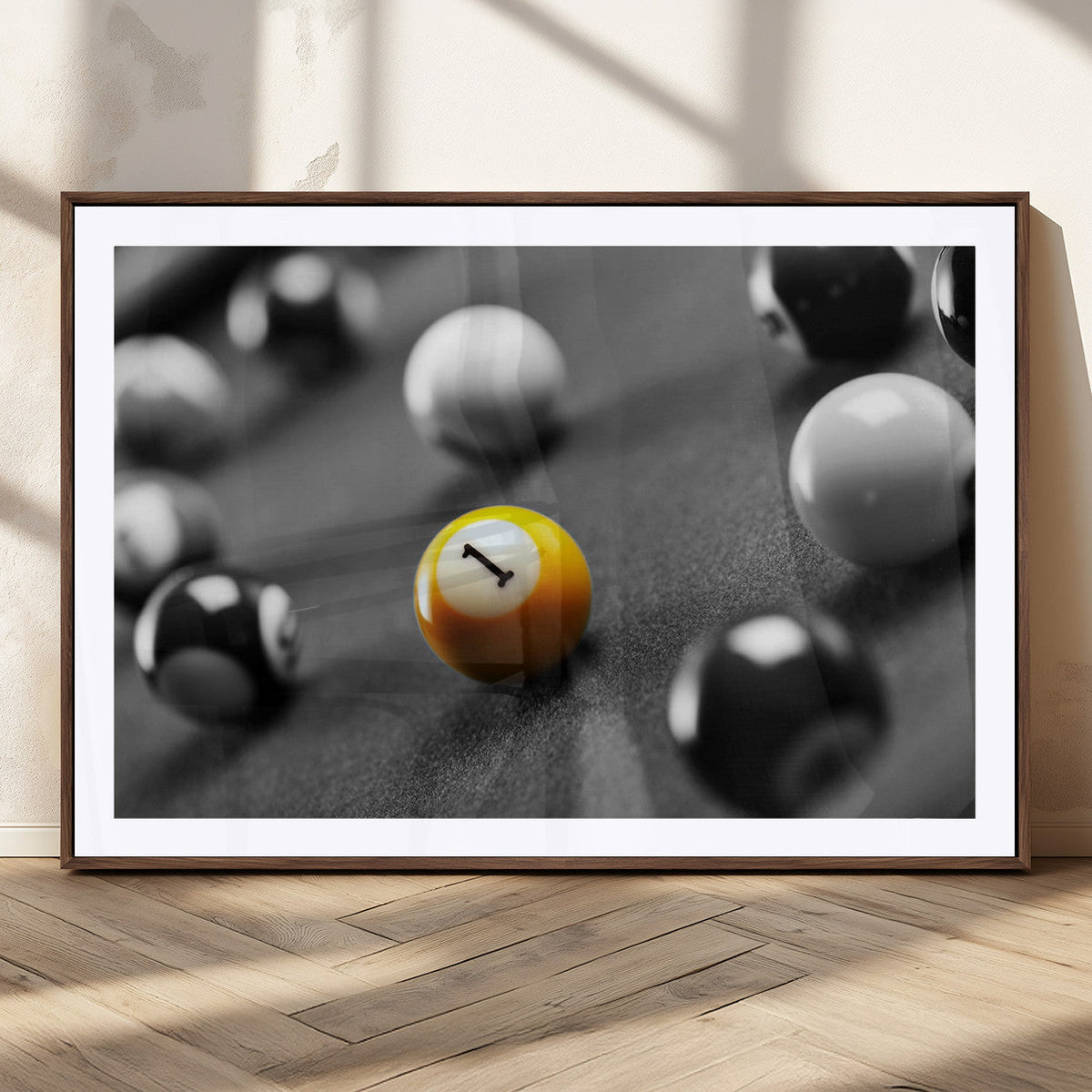 Wall Art Pool Table and Balls Canvas Print