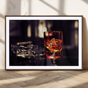 Whiskey and Cigar Canvas – Luxurious Wall Art for Home or