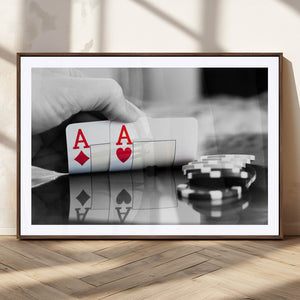 Aces Poker Art Poker Game Wall Art Canvas Print