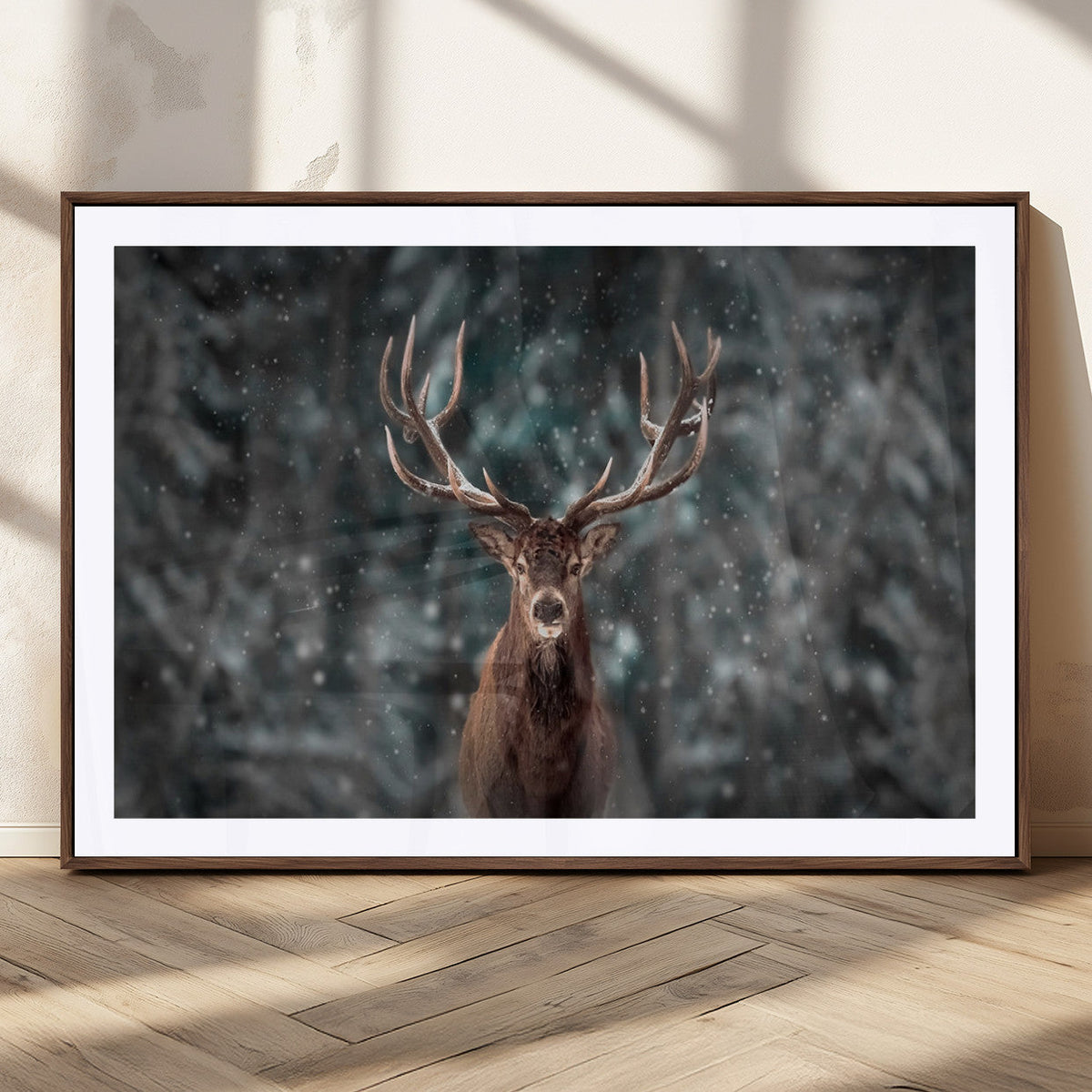 Wall Art Deer Art Animal Canvas, Framed Wall Art Deer Canvas