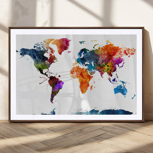 World Map Canvas Print – Detailed Map of the World Wall Art
