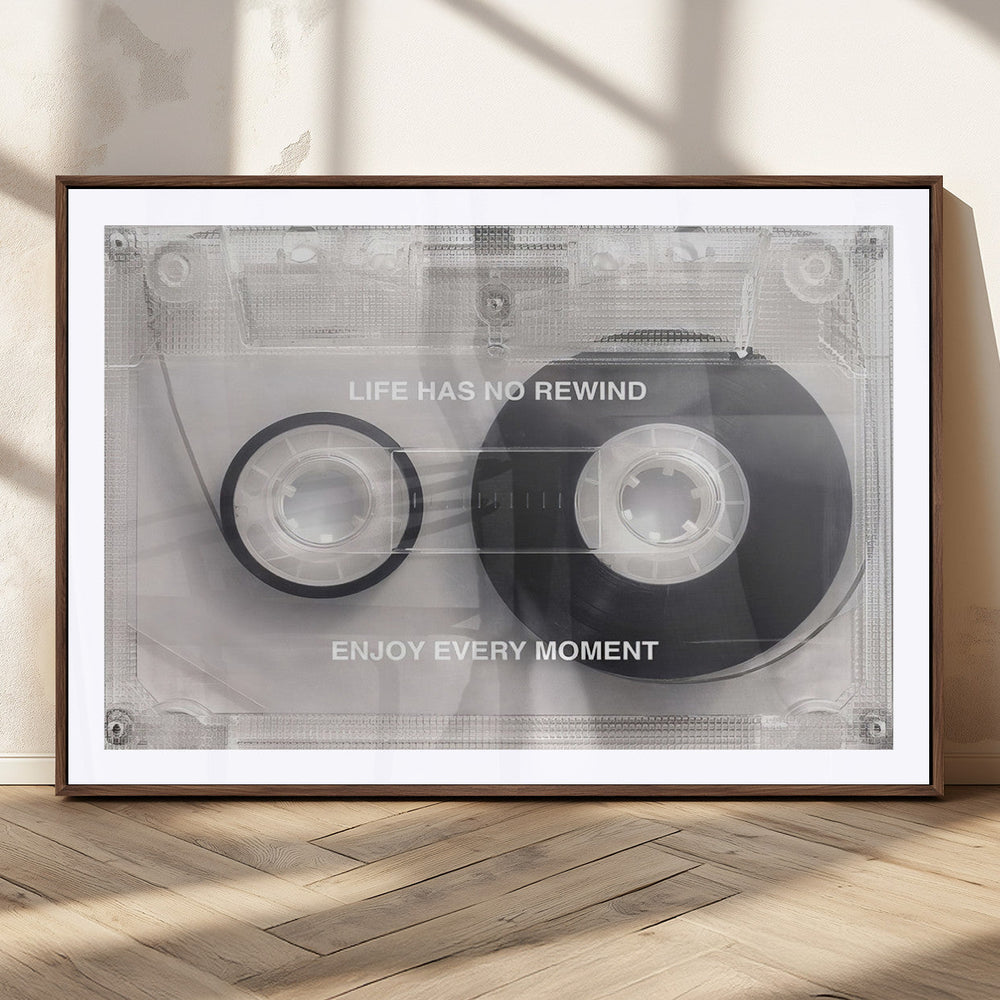 Vintage Cassette Tape Canvas Wall Art - Inspirational 'Life