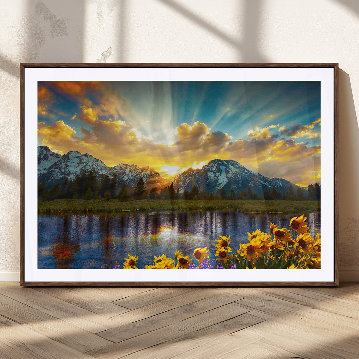 Grand Teton Park Sunrise Wall Art – Vibrant Landscape Canvas