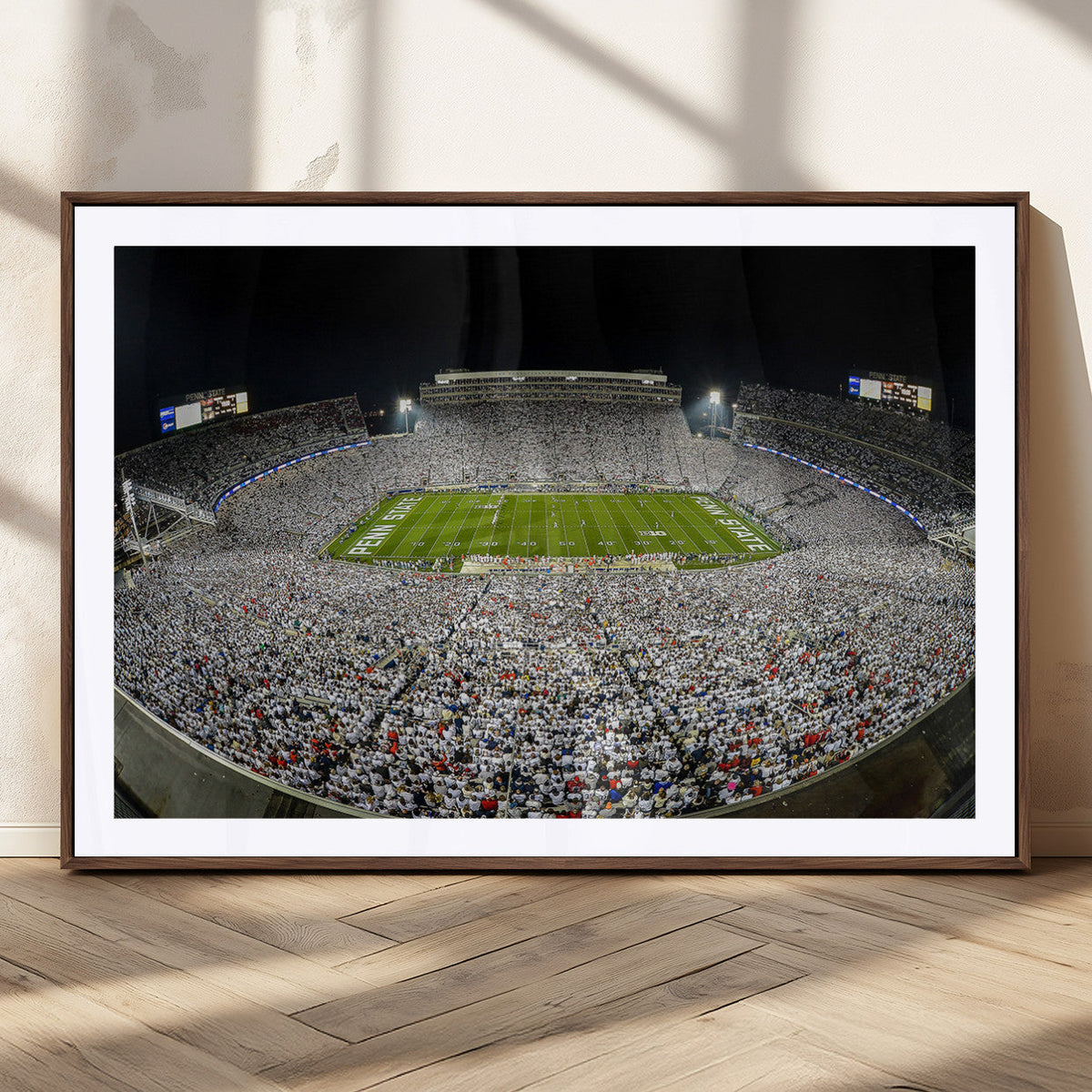 Beaver Stadium Night Game Triple Canvas Wall Art - Penn