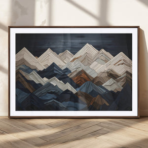Mountain Wall Art – Modern Geometric Landscape Canvas Print,