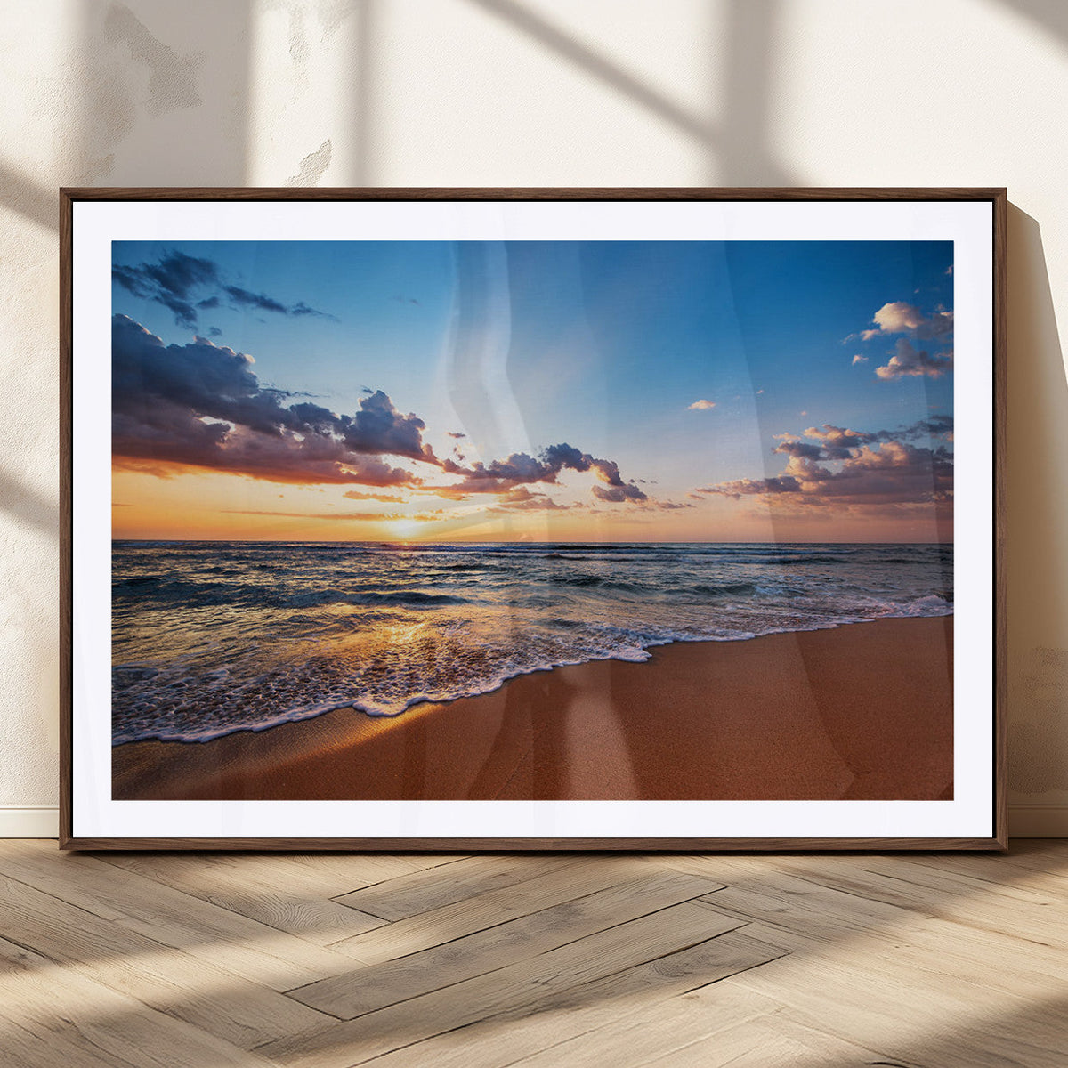 Golden Hour Beach Sunset Wall Art | Canvas Print | Ready to